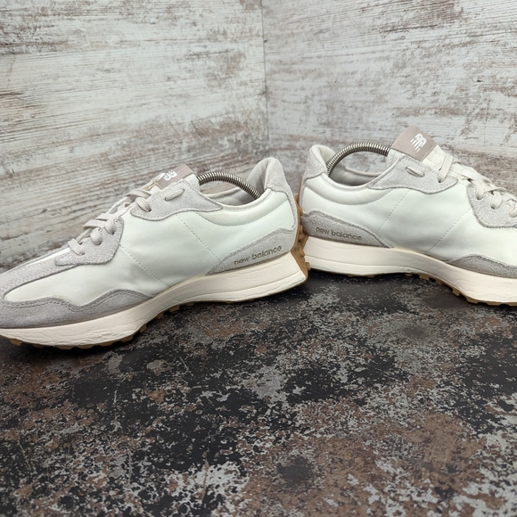 New Balance White and Tan Athletic Sneakers - Picture 4 of 7